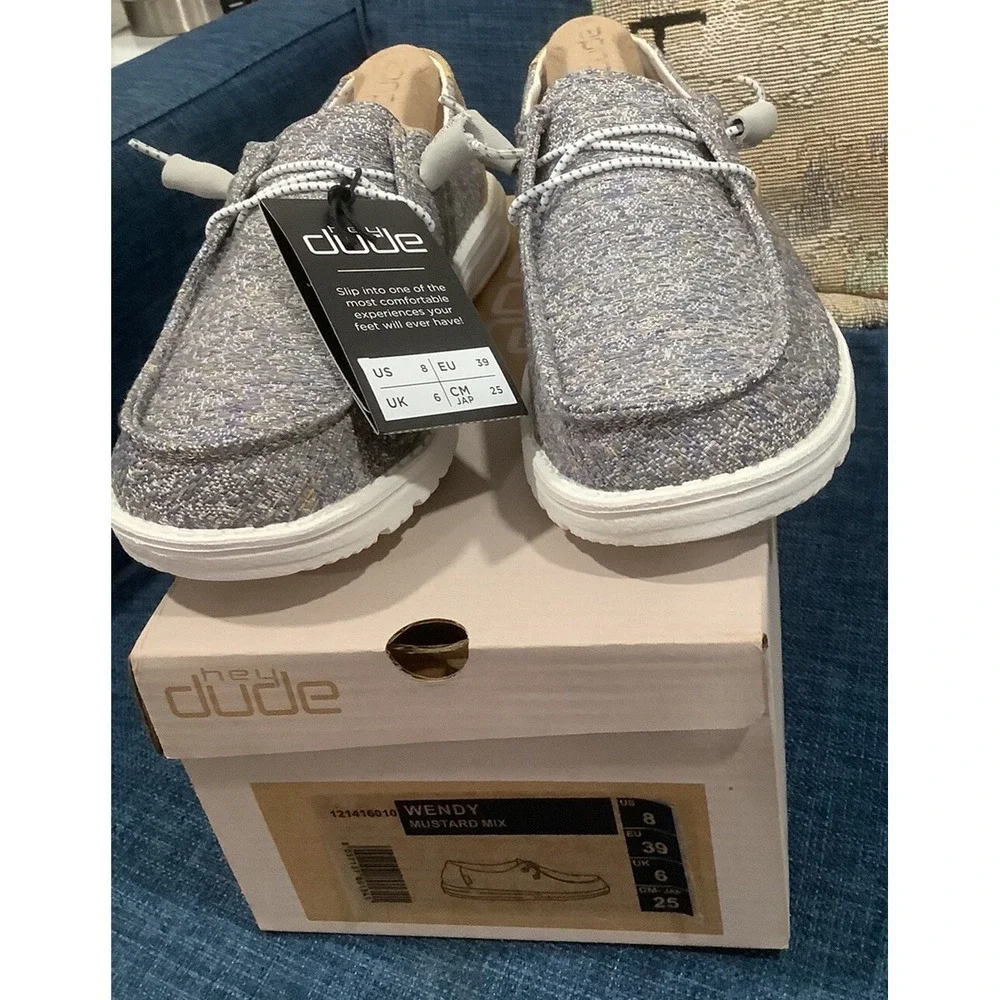 Hey Dude Gray Men Loafer Size 8